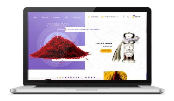 طراحی سایت برای صادرات زعفران
