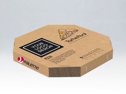 طراحی و چاپ جعبه پیتزا هشت ضلعی