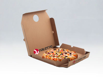 طراحی و چاپ جعبه پیتزا دو تکه