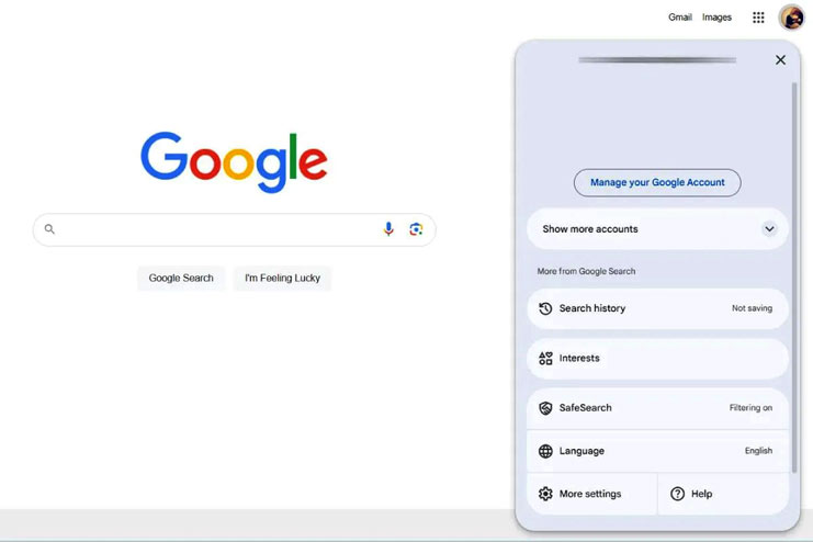 طراحی صفحات داخلی گوگل