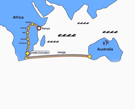 گوگل از طریق خطوط فیبر نوری افریقا را به استرالیا متصل می کند