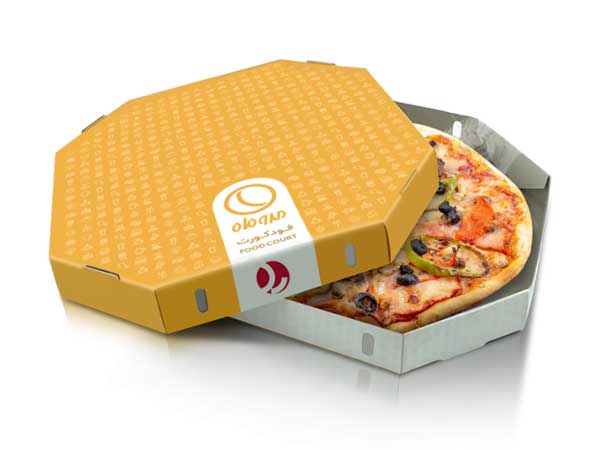 جعبه پیتزا هشت ضلعی چهار رنگ
