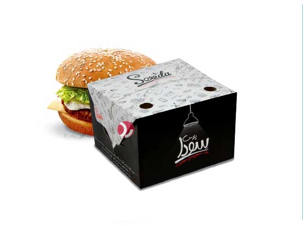 طراحی جعبه برگر درب قفلی