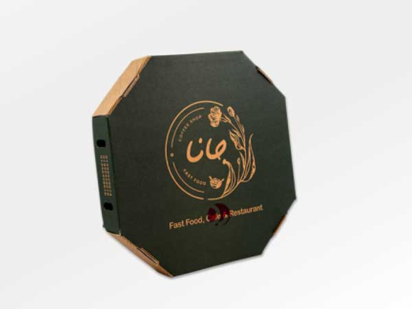 جعبه پیتزا هشت ضلعی کرافت دو رنگ جانا